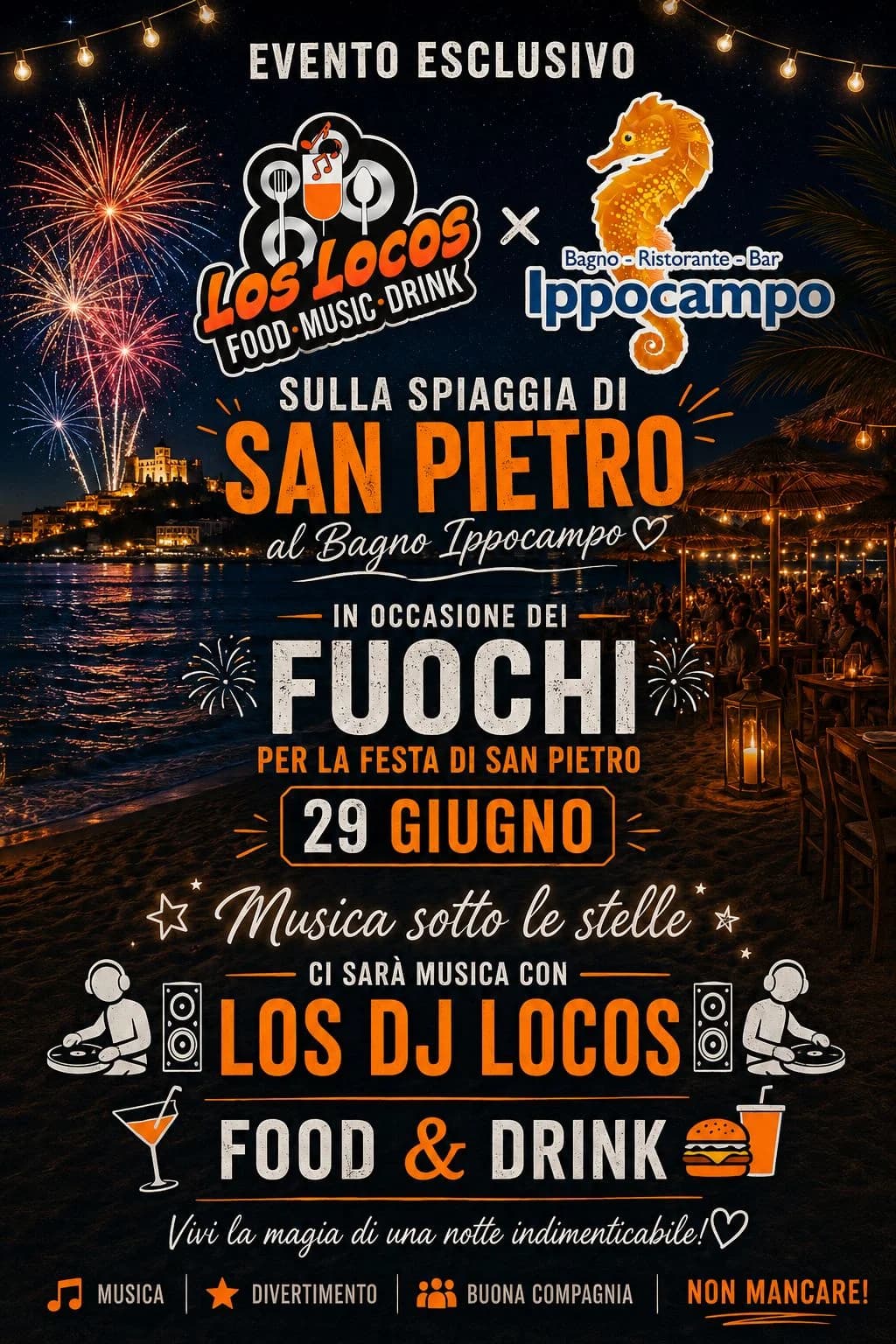 Fuochi di San Pietro in spiaggia